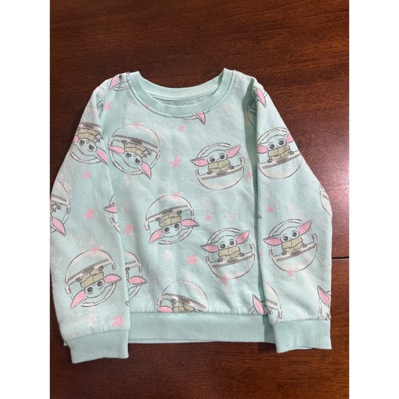 Star Wars Baby Yoda Sweatshirt The Mandalorian Pullover‎ Graphic 4T - Picture 2 of 4